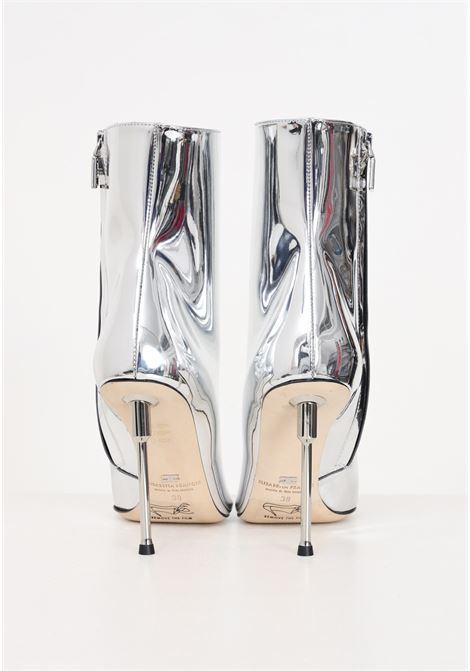 Women's ankle boots in silver mirrored fabric ELISABETTA FRANCHI | SA06L42E2900